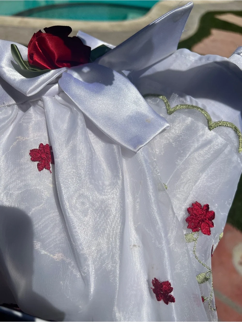 Youngland Red and White Floral Holiday Dress for Girls